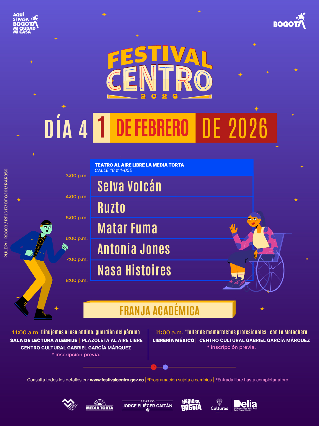 Festival Centro 2026 Programación 1 FEBRERO